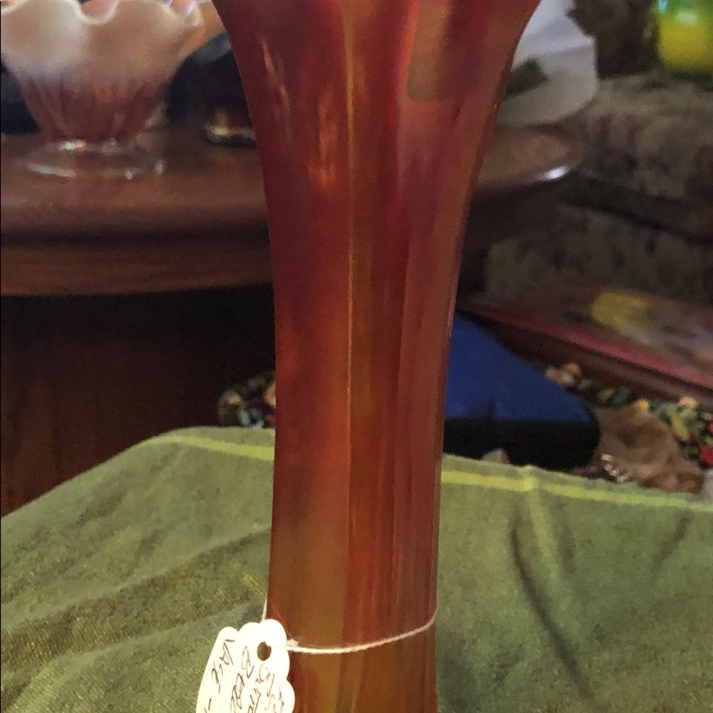 Carnival Glass Vase, Jack in the Pulpit, Marigold